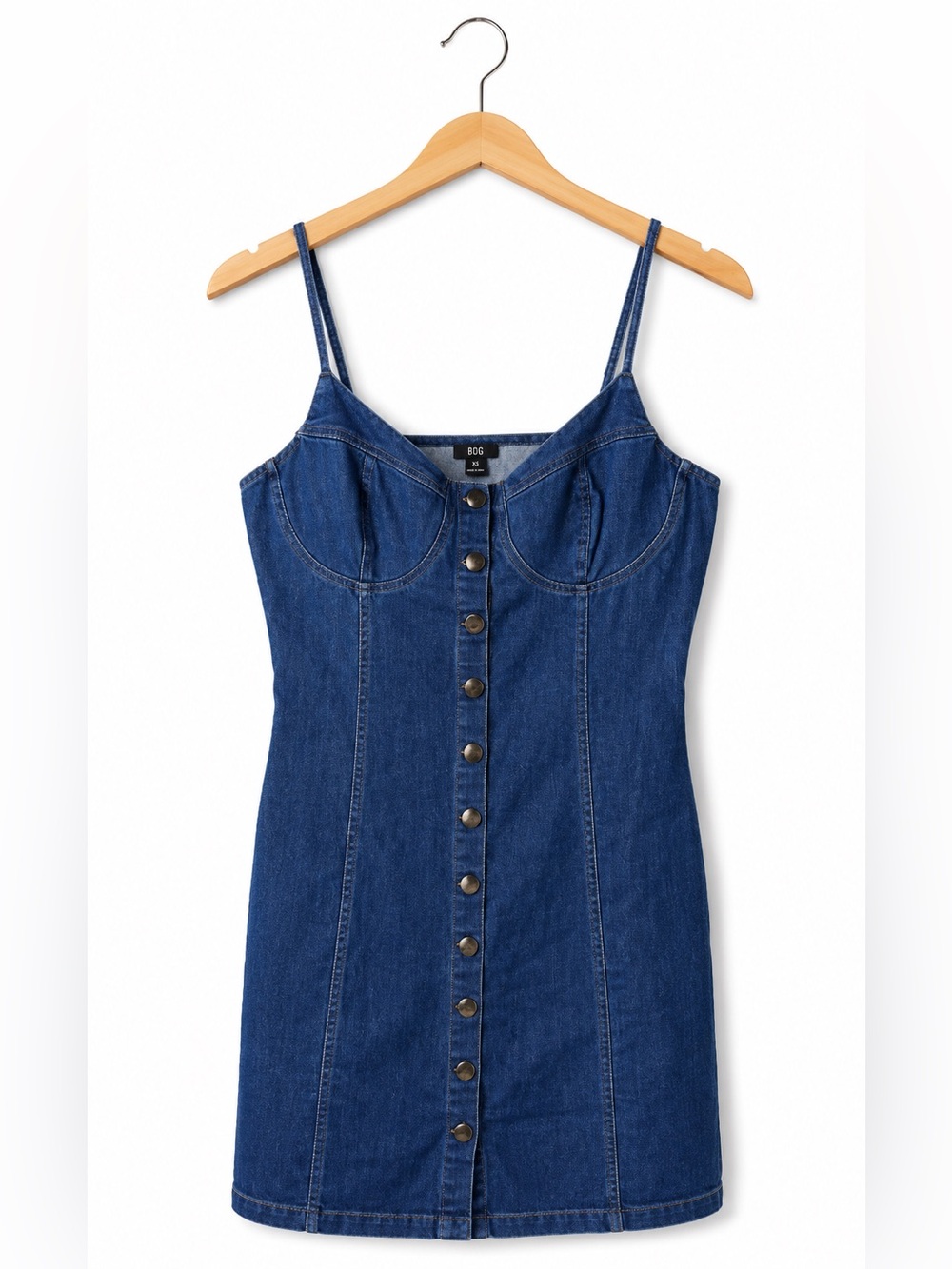Iris Denim Button Front Mini Dress XL  Bodycon Corset Y2K Cottagecore